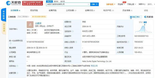 訊飛數碼關聯(lián)公司注冊資本大幅提升至8000萬，加速計算機軟件開發(fā)業(yè)務布局
